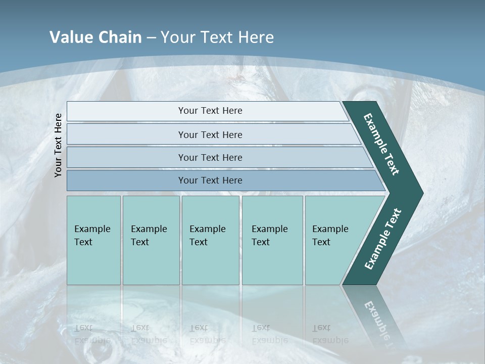 A Bunch Of Fish On A Blue Background PowerPoint Template