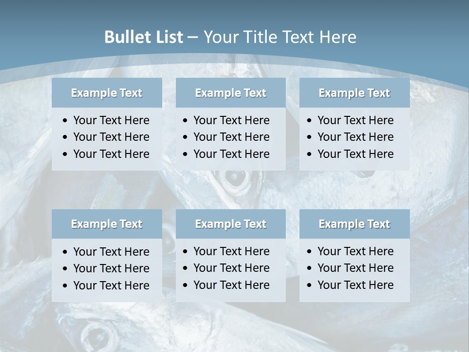 A Bunch Of Fish On A Blue Background PowerPoint Template