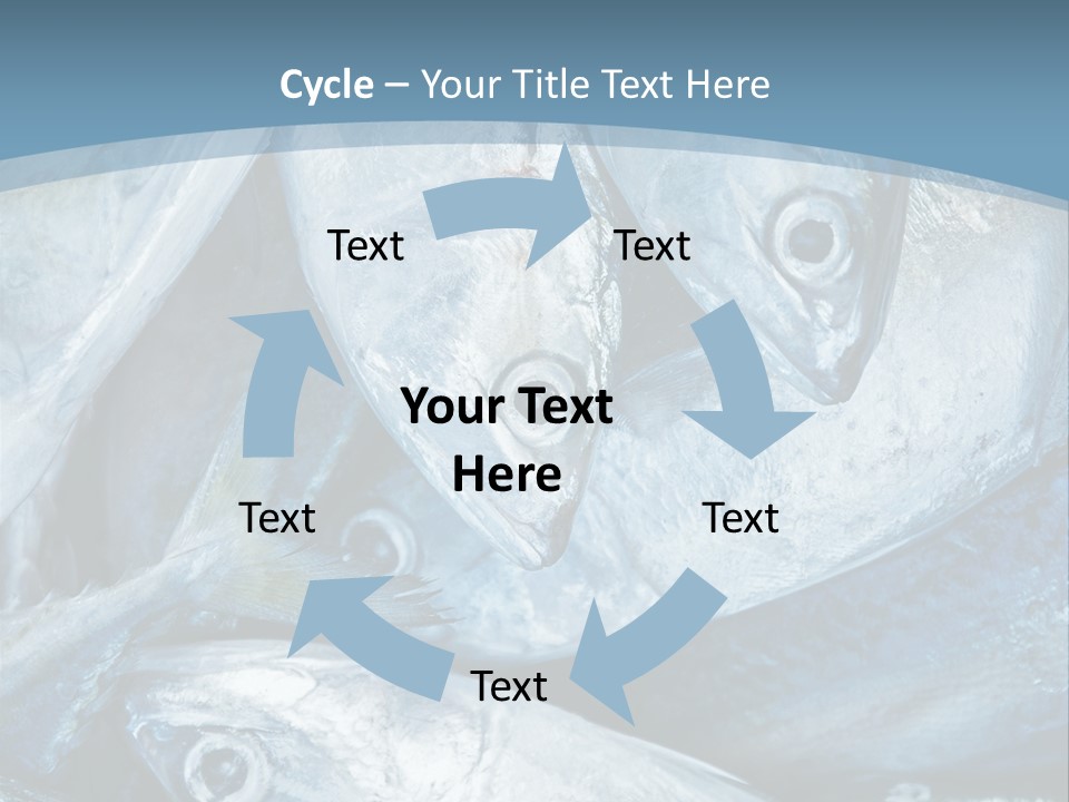 A Bunch Of Fish On A Blue Background PowerPoint Template