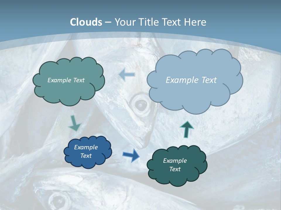 A Bunch Of Fish On A Blue Background PowerPoint Template