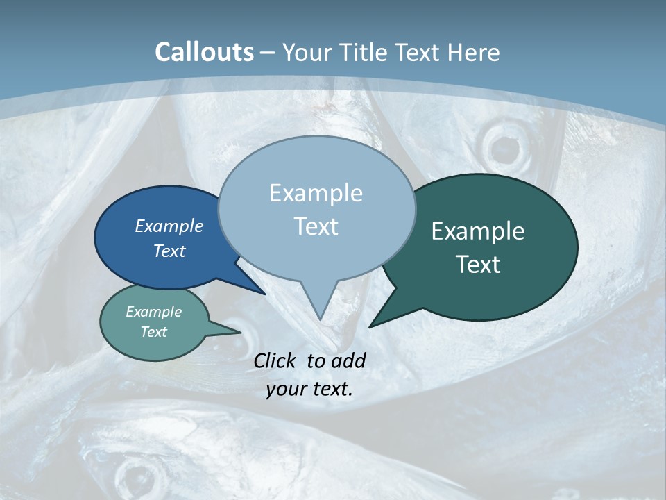 A Bunch Of Fish On A Blue Background PowerPoint Template