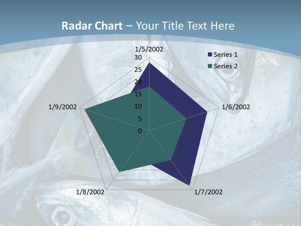 A Bunch Of Fish On A Blue Background PowerPoint Template