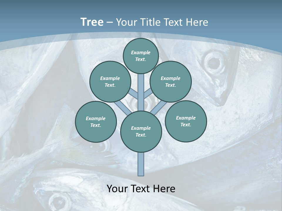 A Bunch Of Fish On A Blue Background PowerPoint Template