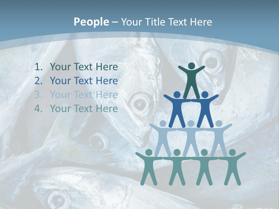 A Bunch Of Fish On A Blue Background PowerPoint Template