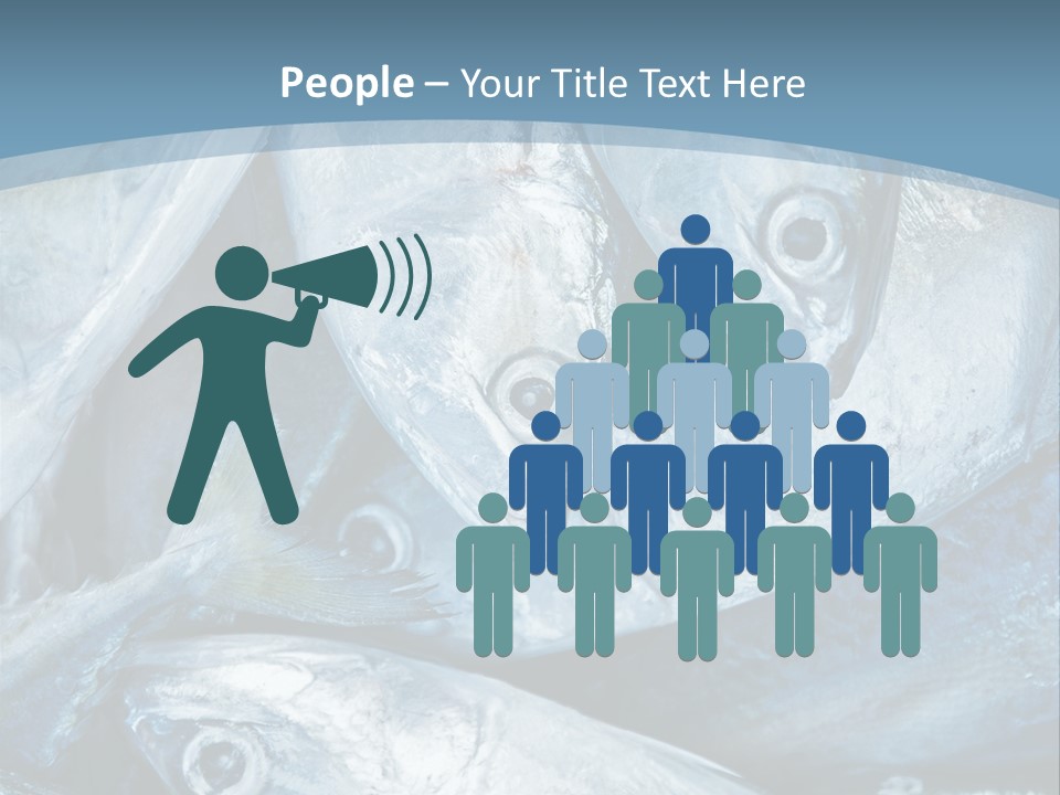 A Bunch Of Fish On A Blue Background PowerPoint Template