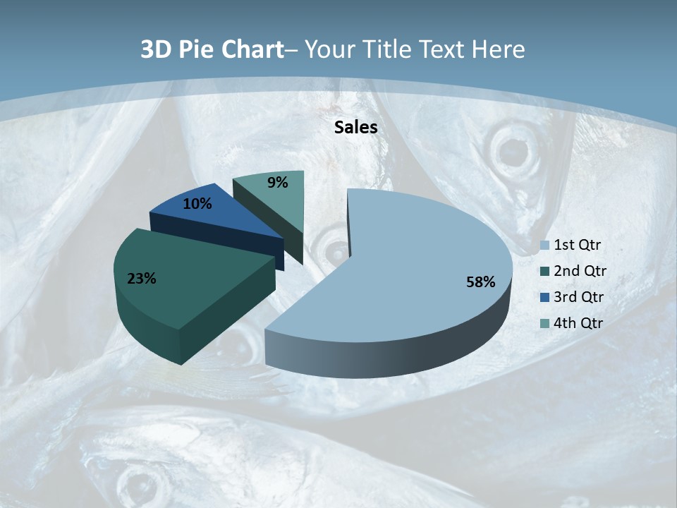 A Bunch Of Fish On A Blue Background PowerPoint Template