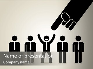 A Hand Reaching Out To A Group Of People PowerPoint Template
