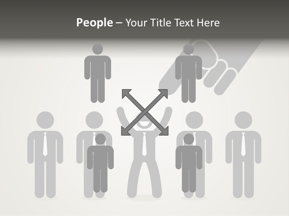 A Hand Reaching Out To A Group Of People PowerPoint Template