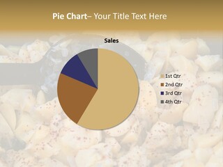 A Frying Pan Filled With Food With A Spoon PowerPoint Template