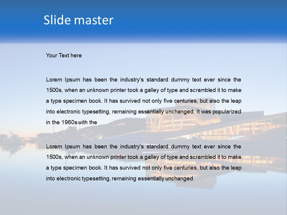 A Powerpoint Presentation With A Building In The Background PowerPoint Template