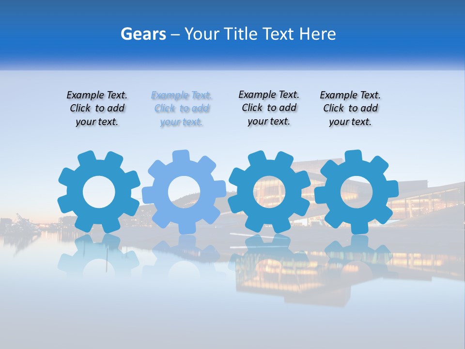 A Powerpoint Presentation With A Building In The Background PowerPoint Template