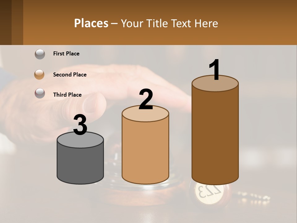 A Person Holding A Bell With A Wooden Base PowerPoint Template