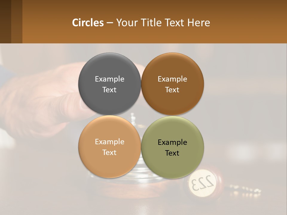 A Person Holding A Bell With A Wooden Base PowerPoint Template