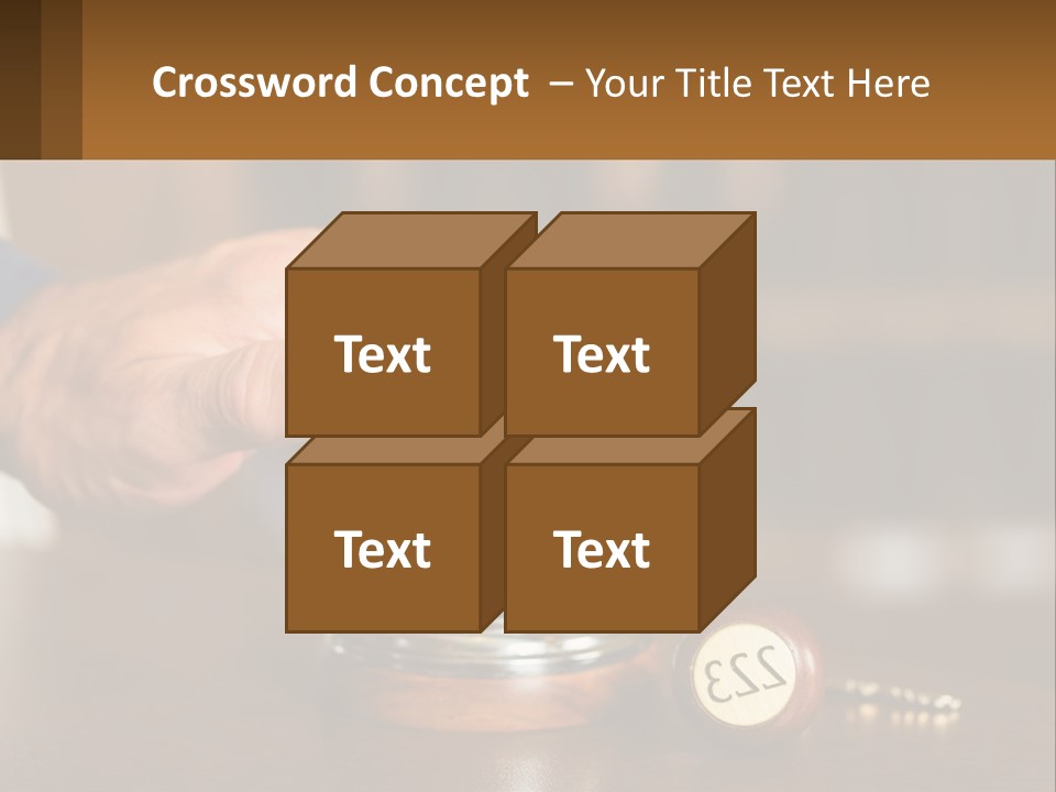 A Person Holding A Bell With A Wooden Base PowerPoint Template