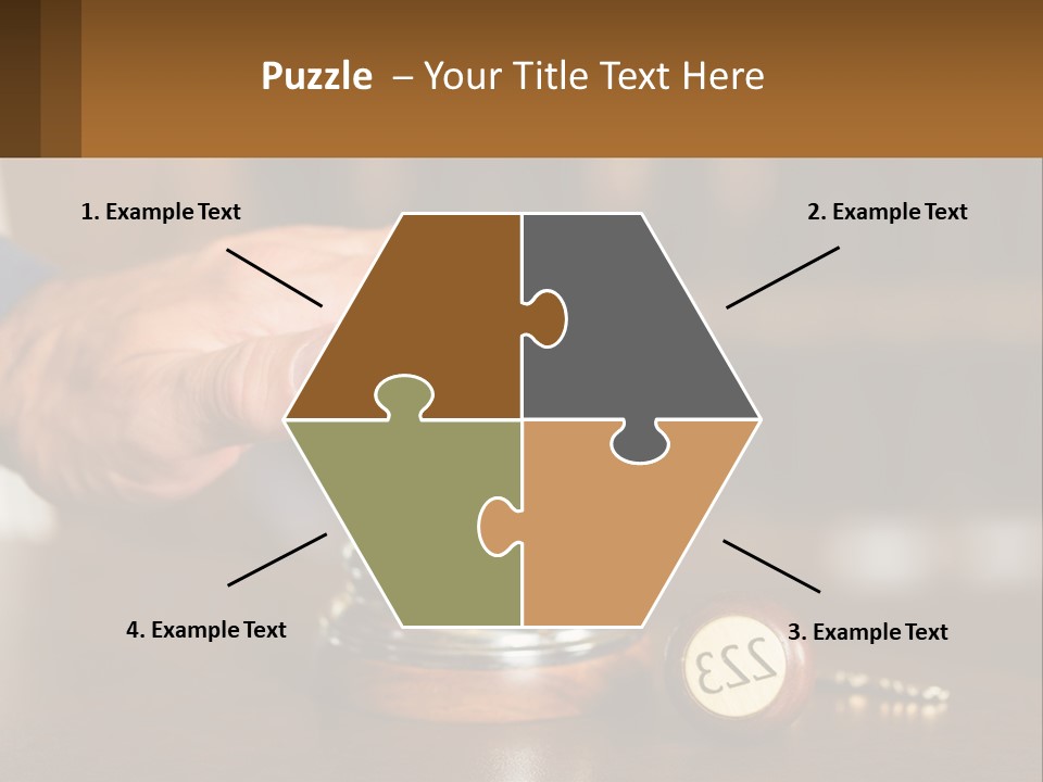 A Person Holding A Bell With A Wooden Base PowerPoint Template