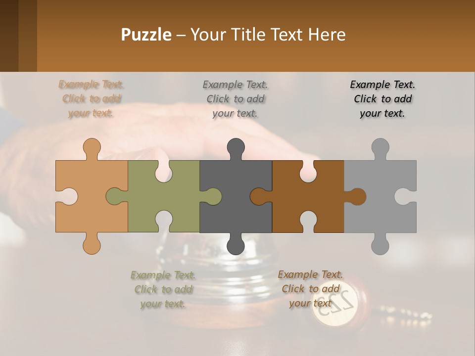 A Person Holding A Bell With A Wooden Base PowerPoint Template