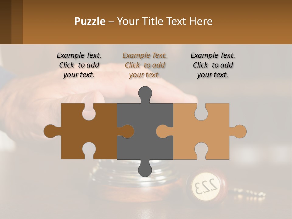 A Person Holding A Bell With A Wooden Base PowerPoint Template