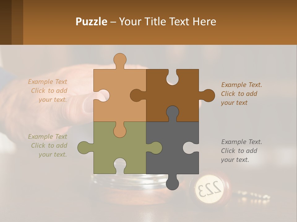 A Person Holding A Bell With A Wooden Base PowerPoint Template