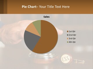 A Person Holding A Bell With A Wooden Base PowerPoint Template