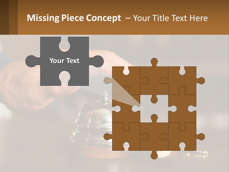 A Person Holding A Bell With A Wooden Base PowerPoint Template