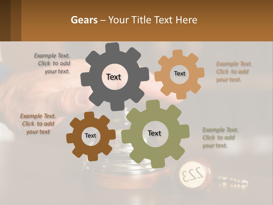 A Person Holding A Bell With A Wooden Base PowerPoint Template