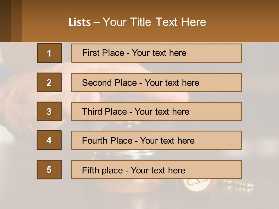 A Person Holding A Bell With A Wooden Base PowerPoint Template