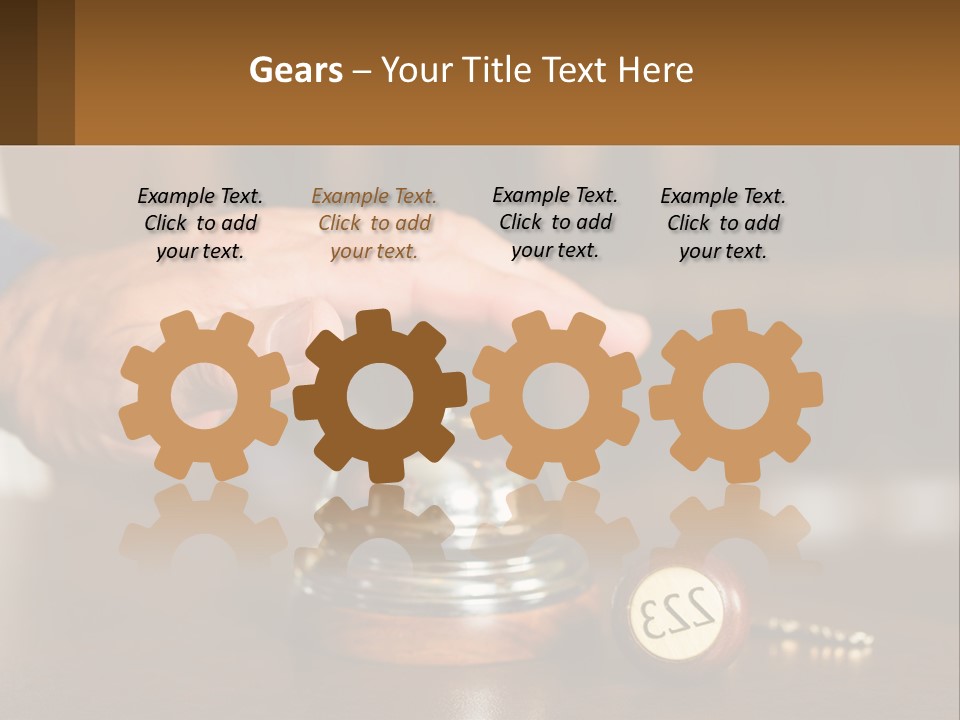 A Person Holding A Bell With A Wooden Base PowerPoint Template