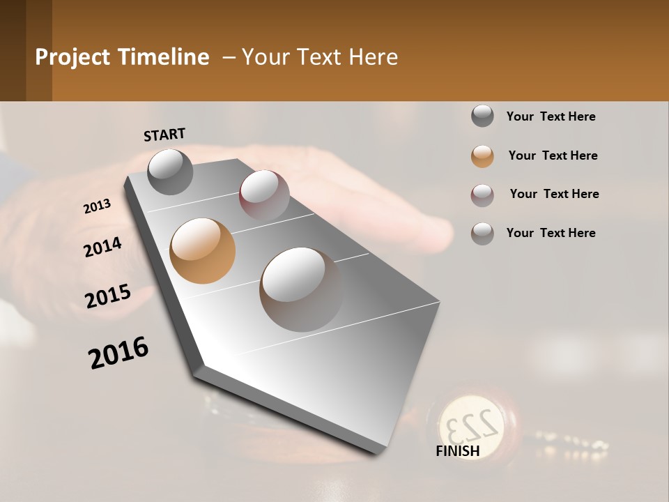 A Person Holding A Bell With A Wooden Base PowerPoint Template