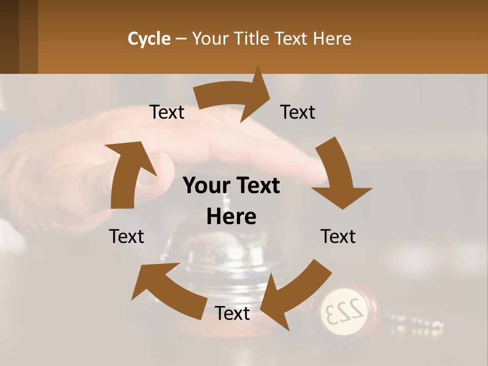 A Person Holding A Bell With A Wooden Base PowerPoint Template