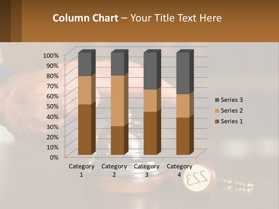 A Person Holding A Bell With A Wooden Base PowerPoint Template