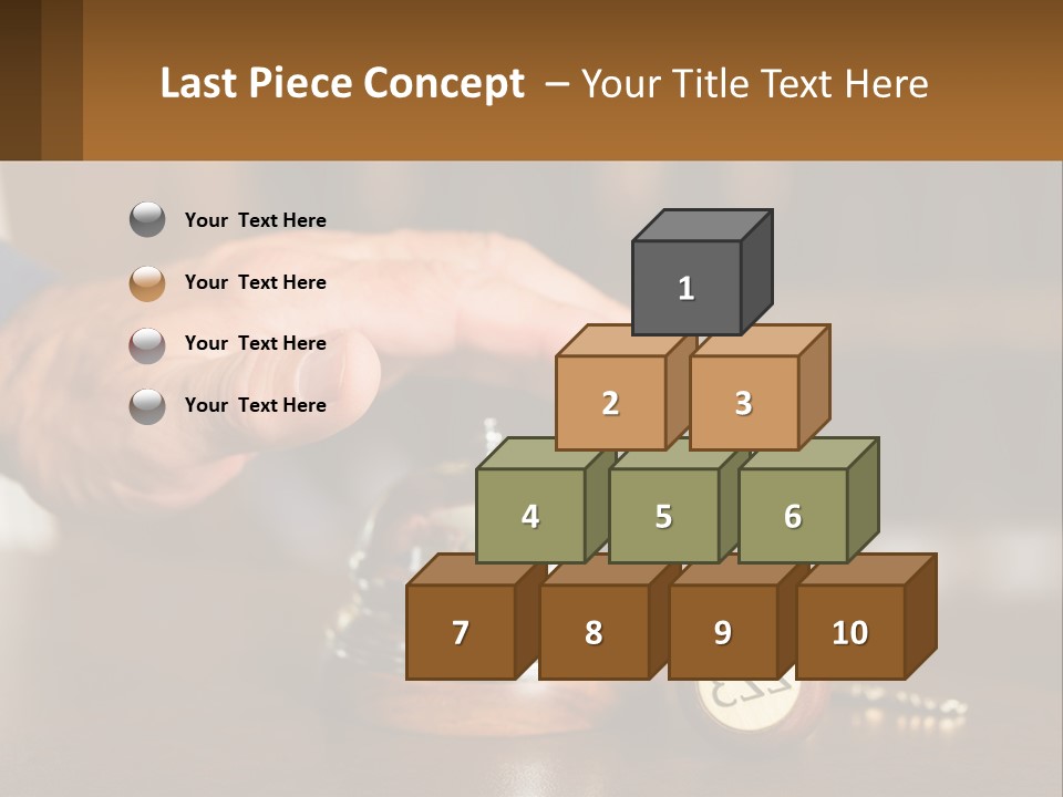 A Person Holding A Bell With A Wooden Base PowerPoint Template