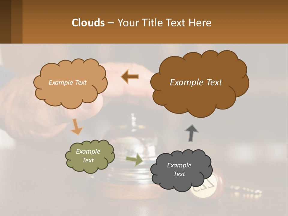 A Person Holding A Bell With A Wooden Base PowerPoint Template