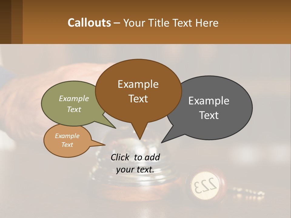 A Person Holding A Bell With A Wooden Base PowerPoint Template