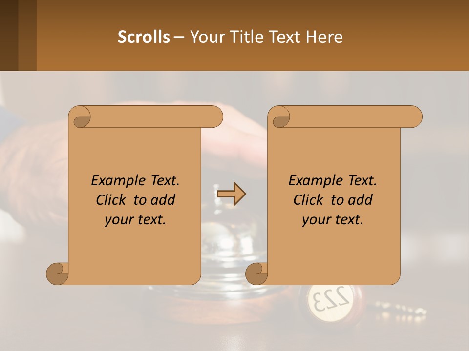 A Person Holding A Bell With A Wooden Base PowerPoint Template