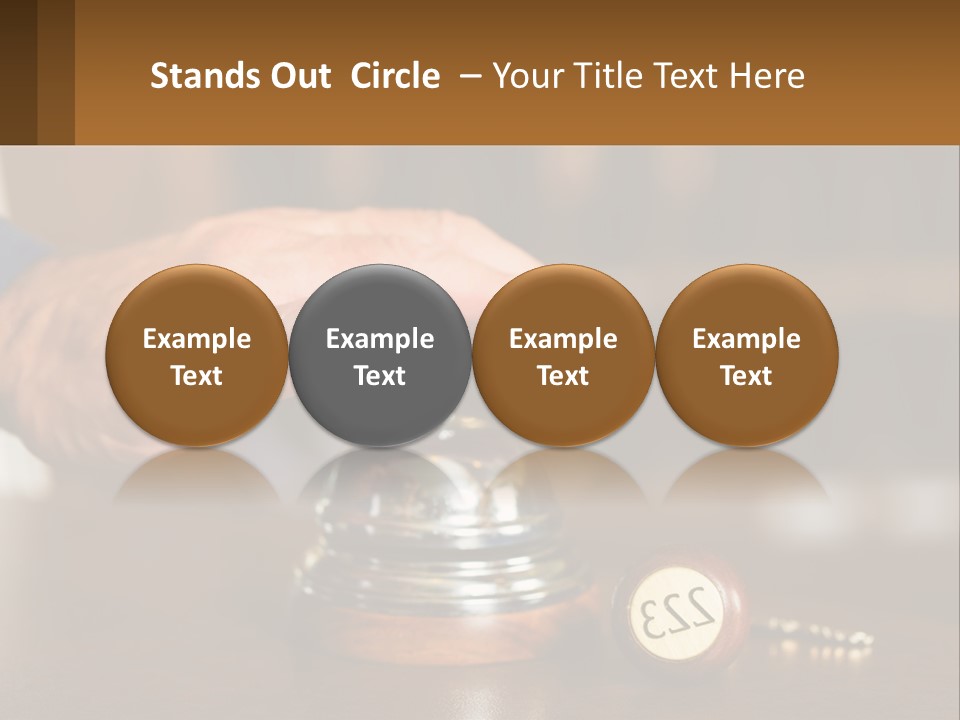 A Person Holding A Bell With A Wooden Base PowerPoint Template