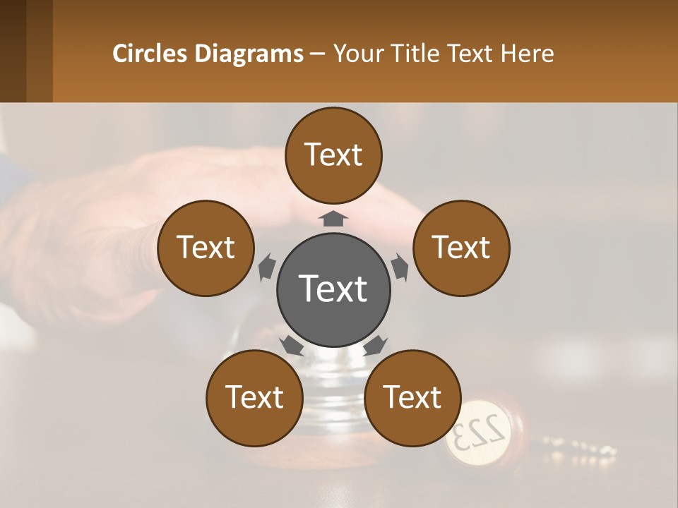 A Person Holding A Bell With A Wooden Base PowerPoint Template