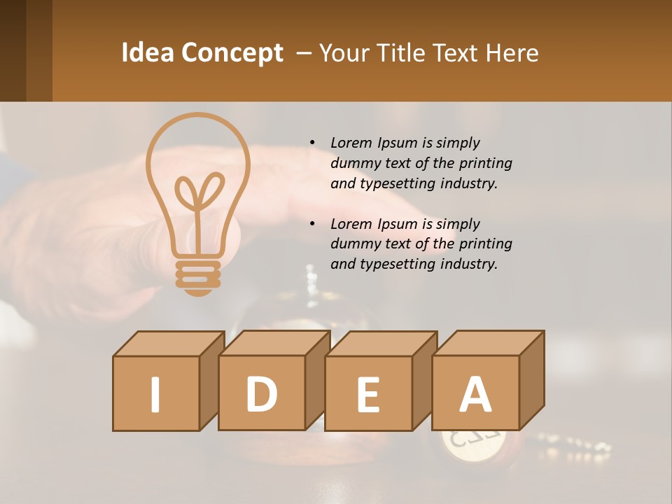 A Person Holding A Bell With A Wooden Base PowerPoint Template