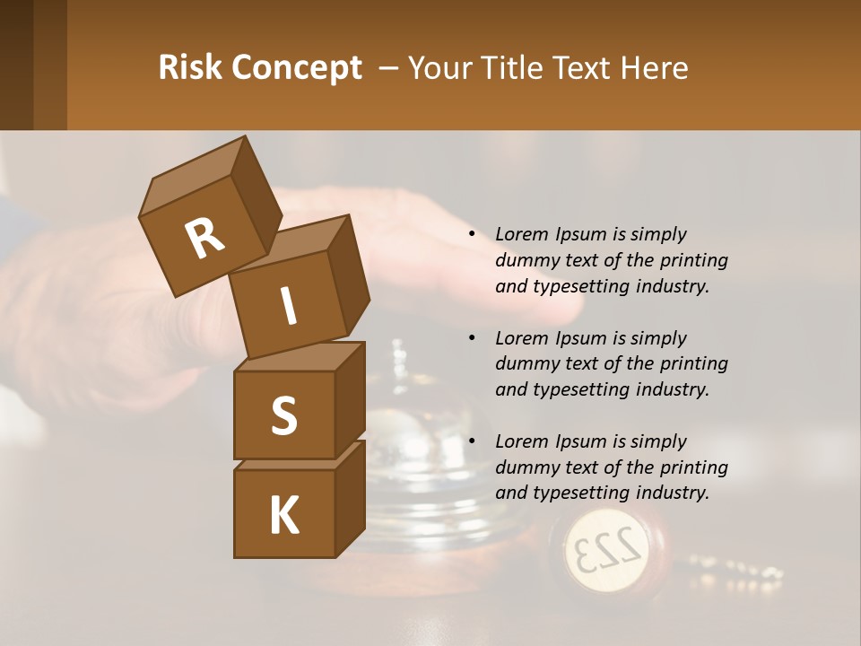 A Person Holding A Bell With A Wooden Base PowerPoint Template