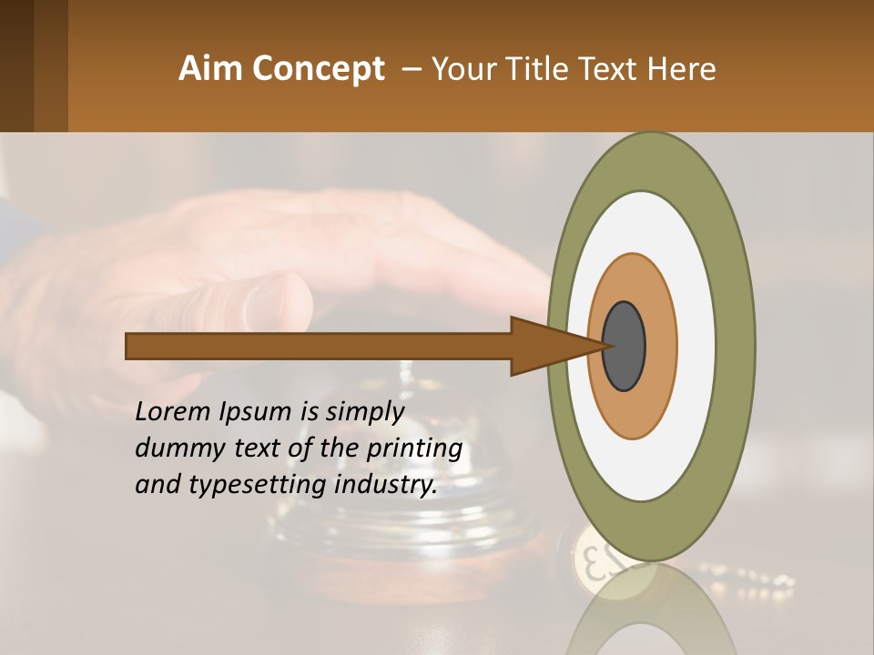 A Person Holding A Bell With A Wooden Base PowerPoint Template