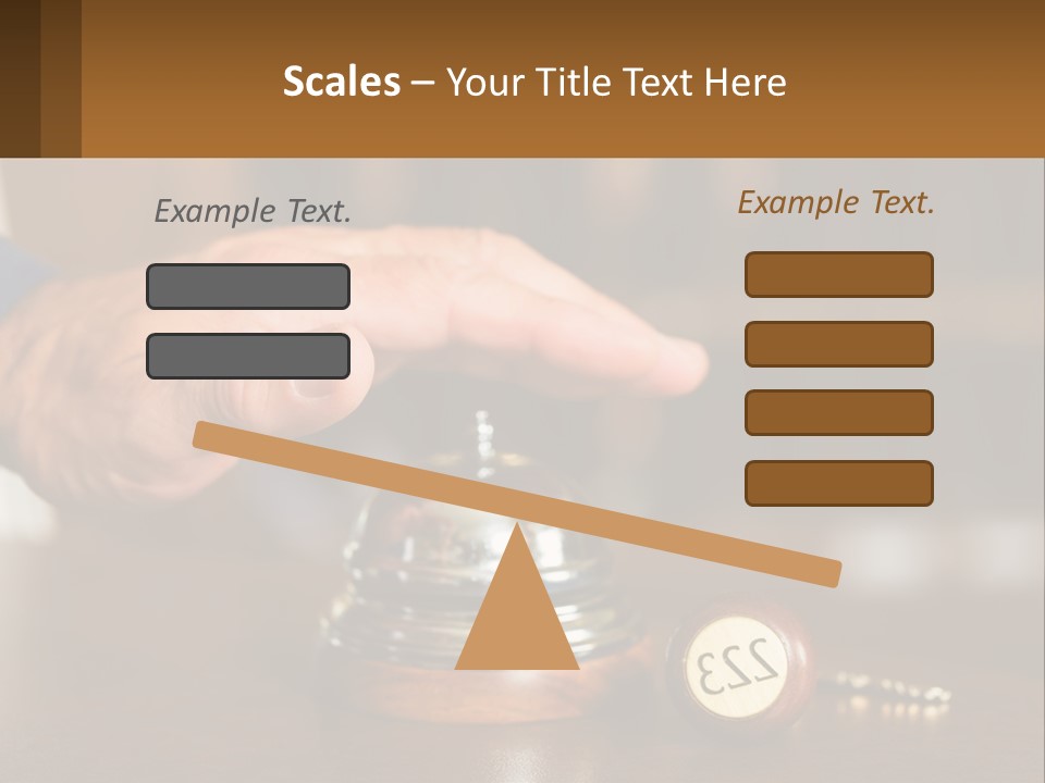 A Person Holding A Bell With A Wooden Base PowerPoint Template
