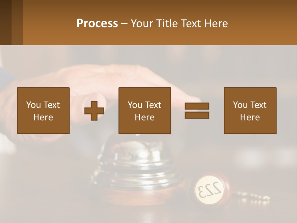 A Person Holding A Bell With A Wooden Base PowerPoint Template