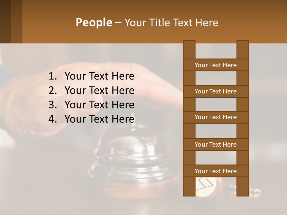 A Person Holding A Bell With A Wooden Base PowerPoint Template