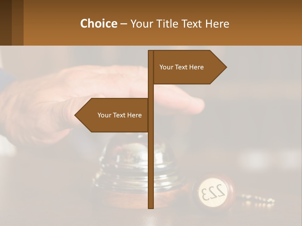 A Person Holding A Bell With A Wooden Base PowerPoint Template