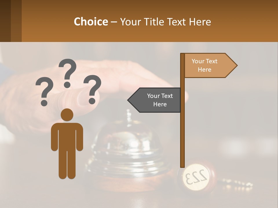 A Person Holding A Bell With A Wooden Base PowerPoint Template