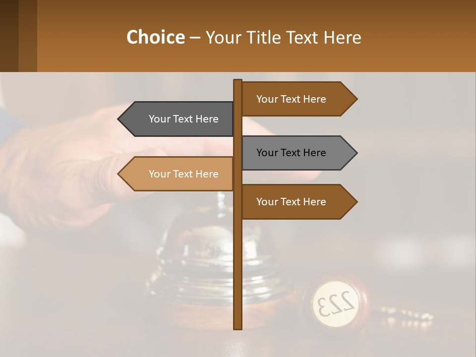 A Person Holding A Bell With A Wooden Base PowerPoint Template