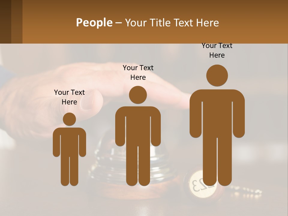 A Person Holding A Bell With A Wooden Base PowerPoint Template