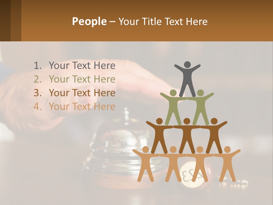 A Person Holding A Bell With A Wooden Base PowerPoint Template