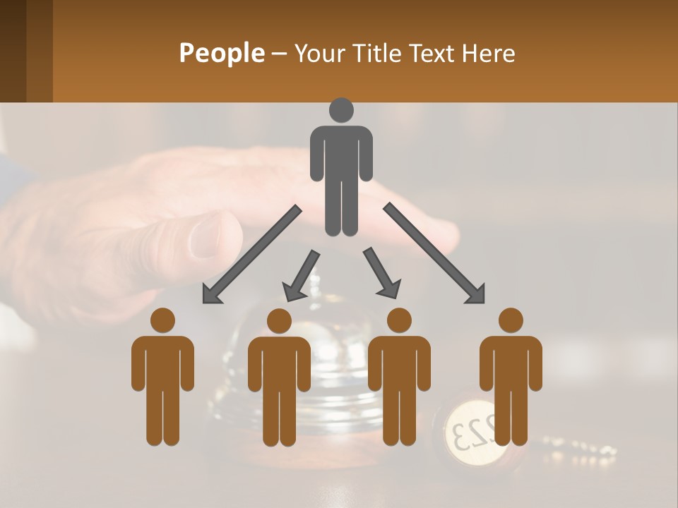 A Person Holding A Bell With A Wooden Base PowerPoint Template