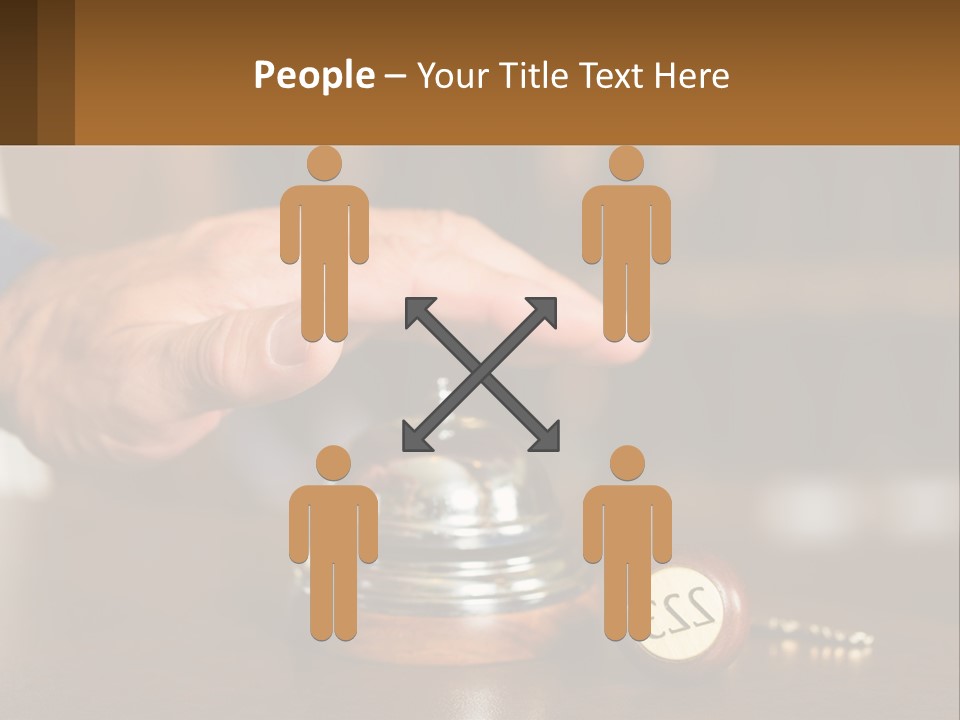 A Person Holding A Bell With A Wooden Base PowerPoint Template