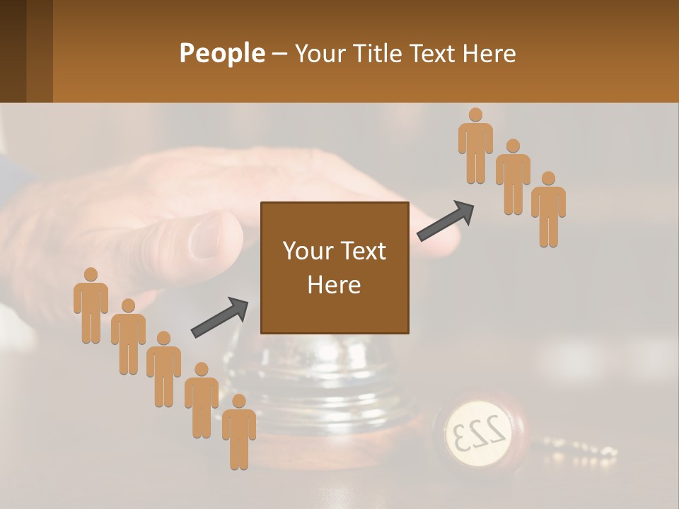 A Person Holding A Bell With A Wooden Base PowerPoint Template
